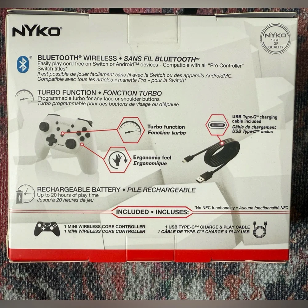 Mini Wireless‎ Core Controller for Nintendo Switch - White - NIB & Sealed